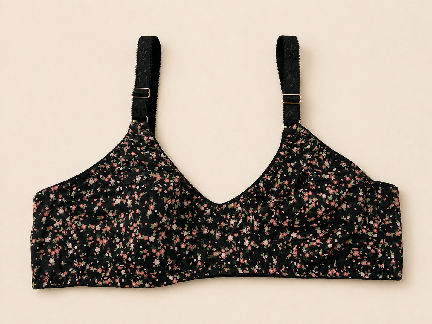 Midnight Bloom Floral Non-Padded Bra