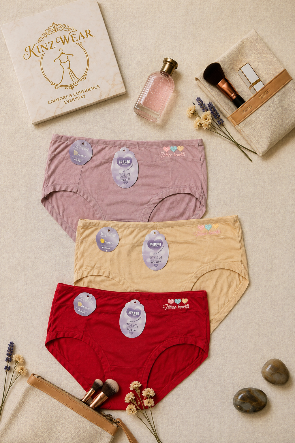 Three Hearts Premium Modal High-Waist Women’s Brief ✨