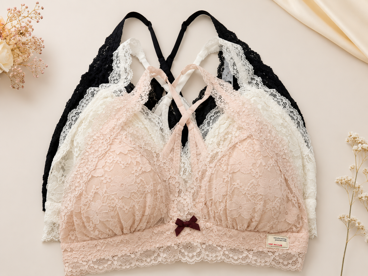 LuxeLace Premium Floral Lace Bralette