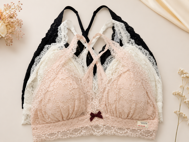 LuxeLace Premium Floral Lace Bralette